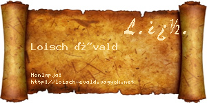 Loisch Évald névjegykártya